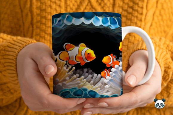 3D Clownfish Mug Wrap: A Fresh Craft for Modern Branding