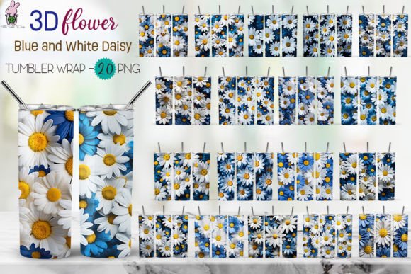 3D Daisy Flowers Background Bundle