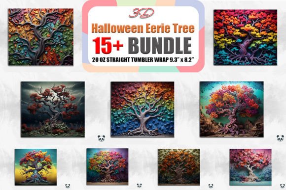 3D Halloween Eerie Tree Tumbler Bundle for Crafts & Handmade Business Projects