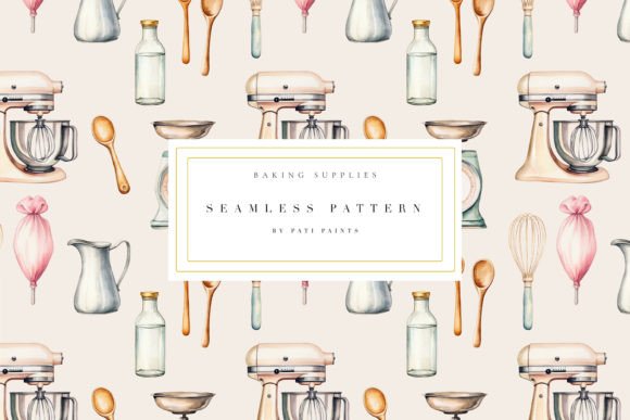 Baking Supplies Digital Paper: Patterns That Bring Warmth to Branding Projects
