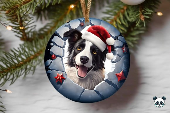 Border Collie 3D Christmas Ornament: A Festive Craft for Local Branding