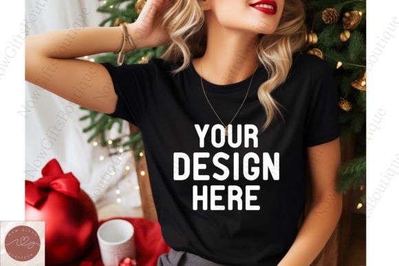 Branding with Gildan 18000 Black Christmas Mockup for T-Shirts