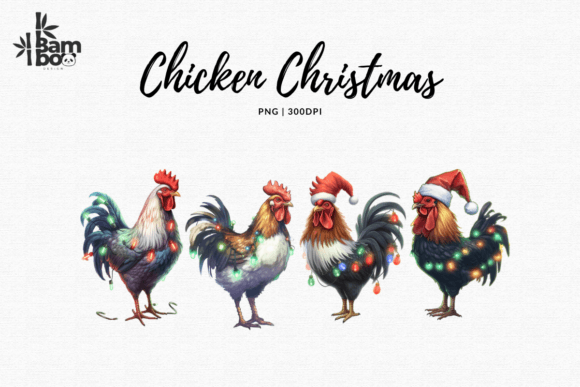 Cartoon Christmas Chickens Clip Art Brings Cheer to Seasonal Design Projects