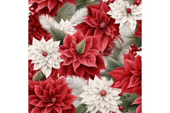Christmas Flower Seamless Pattern for Modern Branding and Marketing