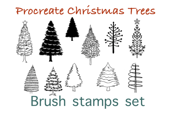 Christmas Tree Procreate Stamp Brushes: A Festive Boost for Blog Graphics and Digital Content