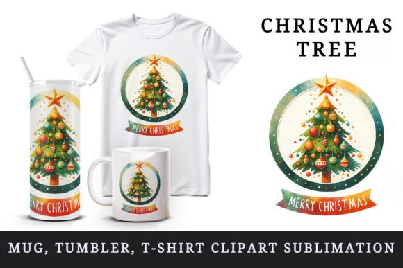 Christmas Tree Tumbler, Mug Wrap Clipart: A Festive Craft Design for Brand Storytelling