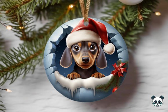 Dachshund 3D Christmas Ornament For Crafts Lovers