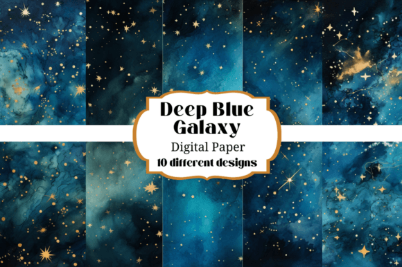 Deep Blue Galaxy with Stars