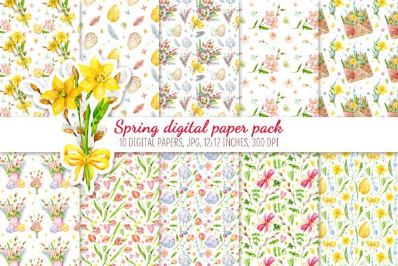 Digital Scrapbook Spring Paper: A Fresh Pattern for Branding and Marketing Visuals