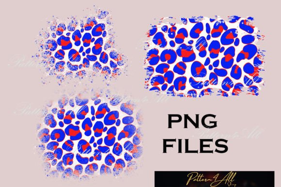 Dynamic Branding with Distress Blue and Red Cheetah Background
