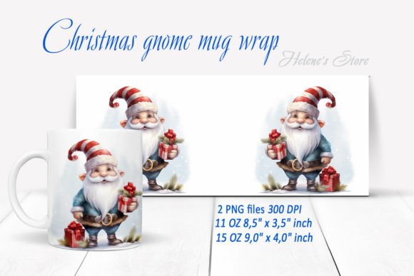 Funny Christmas Gnome Mug Wrap – A Festive Craft Design Asset for Seasonal Branding