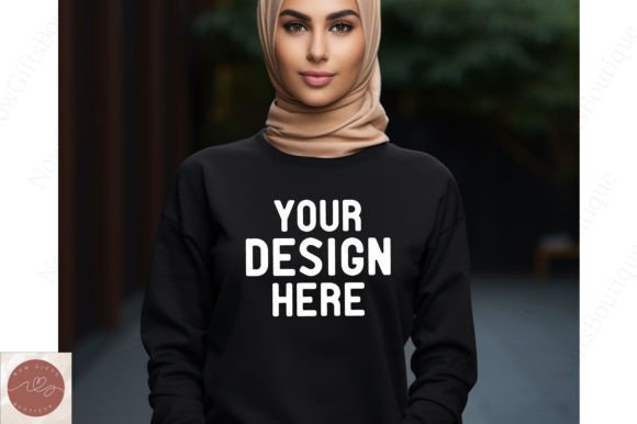 Gildan 1800 Hijab Sweatshirt Mockup 15: A Fresh Design Asset for Hoodies & Local Branding