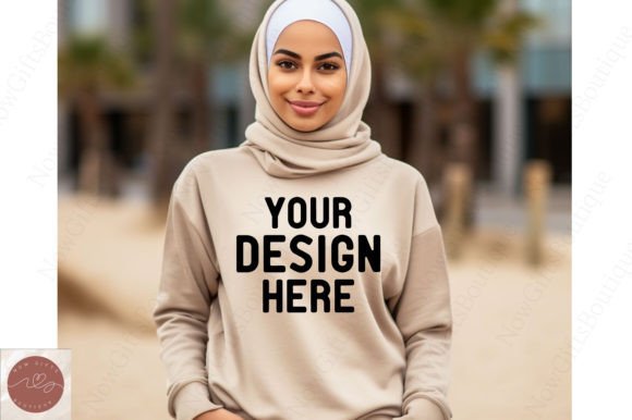 Gildan 1800 Hijab Sweatshirt Mockup 19 for Hoodies Amp Branding