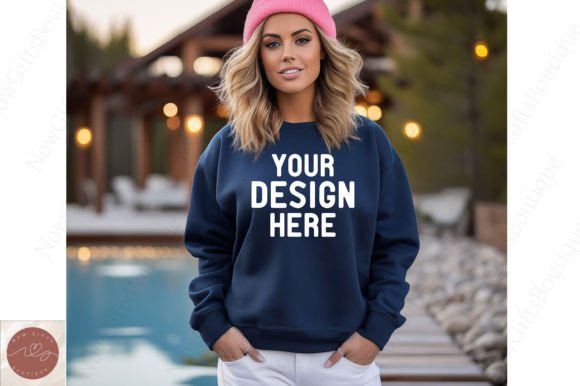Gildan 18000 Sweater Mockup for Cozy Hoodies & Sweatshirts