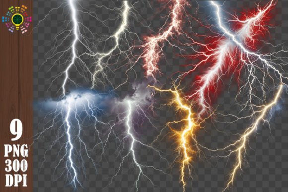 Lightning Strike and Thunder Sublimation Print Templates for Bold Branding and Dynamic Visuals