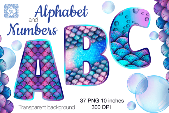 Rainbow Mermaid Alphabet & Numbers: A Crafts-Inspired Design Asset for Playful Branding