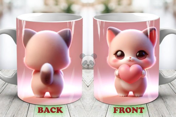 Valentine Cat 3D Mug Wrap: A Crafty Design Boost for Brand Storytelling