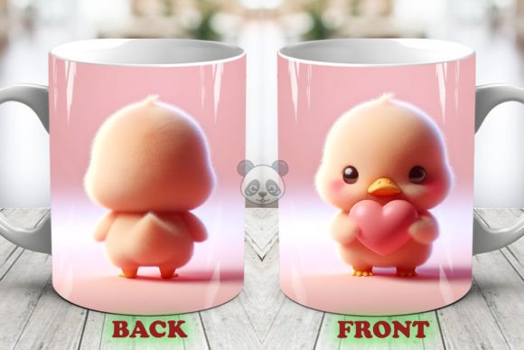 Valentine Duck 3D Mug Wrap for Crafts & Digital Product Sellers