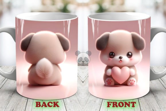 Valentine Puppy 3D Mug Wrap for Crafts & Digital Product Sellers