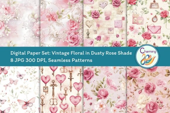 Vintage Floral Digital Papers: Elegant Backgrounds for Content Publishers