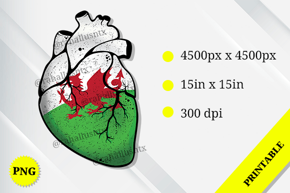 Wales Heart Flag: A Craft-Friendly Graphic for Cricut, Printables & Handmade Business