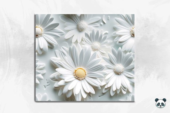 White Daisy Flower 3D Seamless Pattern 6: A Fresh Floral Touch for Blog Graphics & Editorial Design