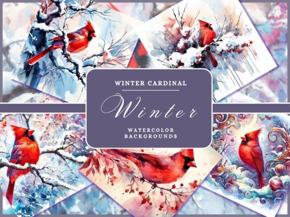 Winter Red Cardinal Winter Backgrounds Bring Cozy Charm to Handmade Crafts